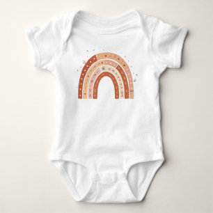 Boho Earthy Rainbow Aesthetic Baby Bodysuit