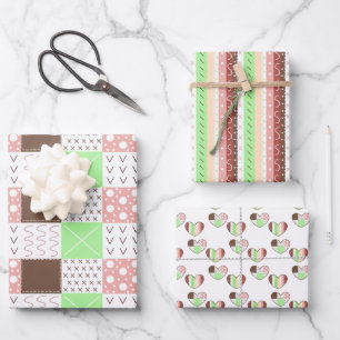 Boho Earthy Warm Colors Birthday Wrapping Paper Sheets