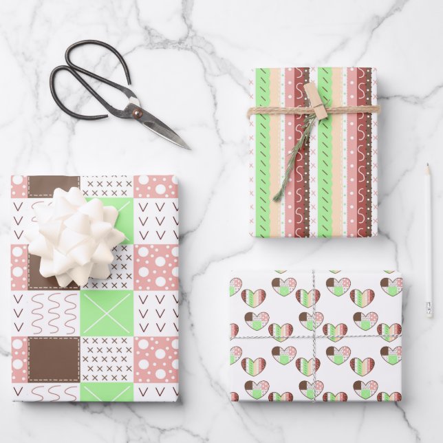 Boho Earthy Warm Colors Birthday   Wrapping Paper Sheets (Front)