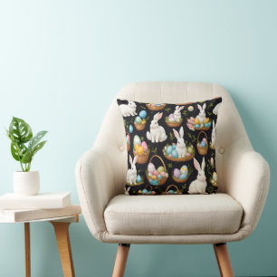 Boho Easter Bunny Collection Throw Pillow
