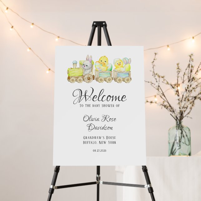 Boho Easter Chicks Cho Cho Train Baby Shower Foam Board (In Situ (Stand))