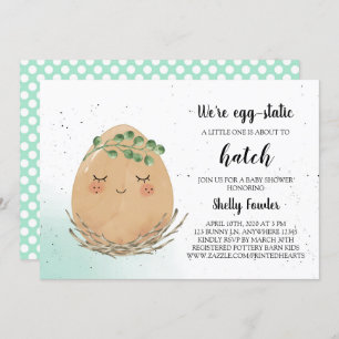 Boho Easter Egg Baby Shower Invitation - Brown Egg