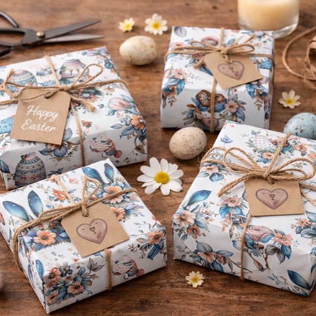 Boho Easter Floral Egg Spring Wrapping Paper Sheets (Creator Uploaded)