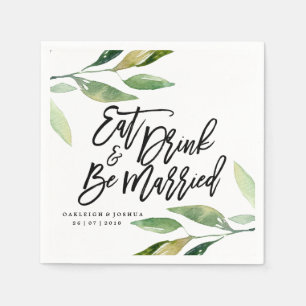 Boho Eat Drink Be Married Wedding Napkin