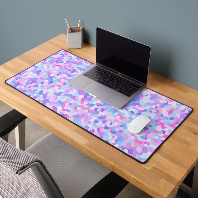 Boho Eclectic Colorful Pastel Sprinkle Mosaic Desk Mat (Office 2)