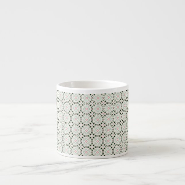 Boho Eclectic Intricate Delicate Christmas Pattern Espresso Cup (Front)