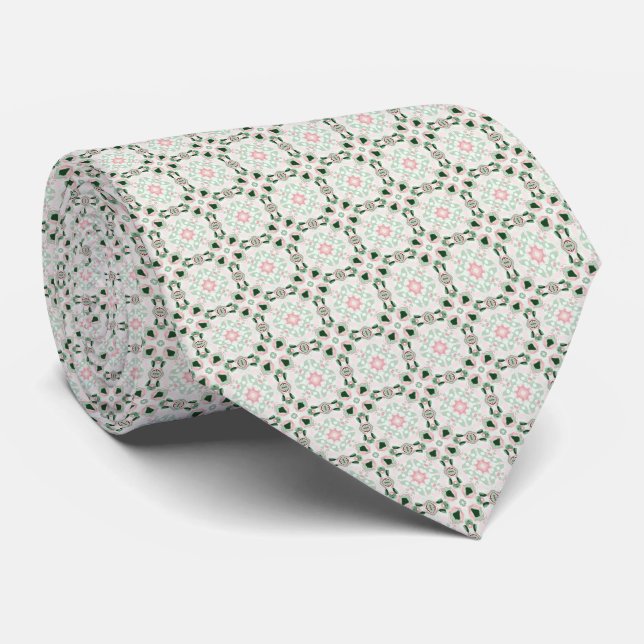 Boho Eclectic Intricate Delicate Christmas Pattern Neck Tie (Rolled)