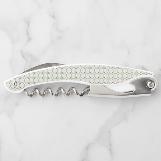 Boho Eclectic Intricate Delicate Christmas Pattern Waiter's Corkscrew (Back)