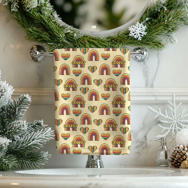 Boho Eclectic Towel 70s Retro Vibes for Bath (Boho Eclectic Towel 70s Retro Vibes for Bath)