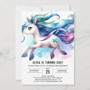 Boho Editable Horse Birthday  Invitation
