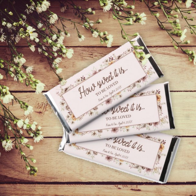 Boho Elegance How Sweet It Is Wedding Candy Hershey Bar Favors (Creator Uploaded)