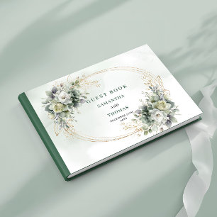 Boho Elegance Sage Green Eucalyptus Wedding Guest Book