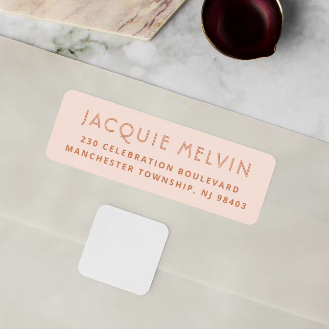 Boho Elegant Blush Pink Minimal Return Address Label | Zazzle