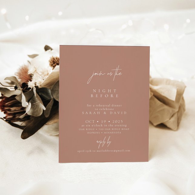 Boho Elegant Blush Pink Rehearsal Dinner Invitation (Creator Uploaded)