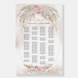 Boho elegant dusty rose pampas sage alphabetical foam board