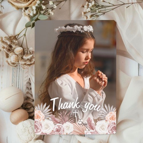 Boho Elegant First Holy Communion Thank You 