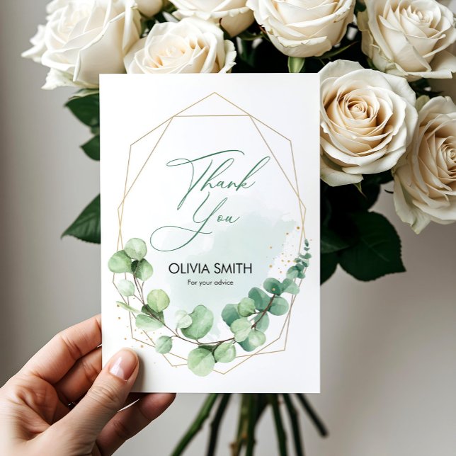 Boho Elegant Greenery Eucalyptus Bridal Shower Thank You Card (Boho Elegant Greenery Eucalyptus Bridal Shower Thank You Card, Bridal Shower Invite)