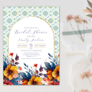 Boho Elegant Mediterranean Floral Invitation