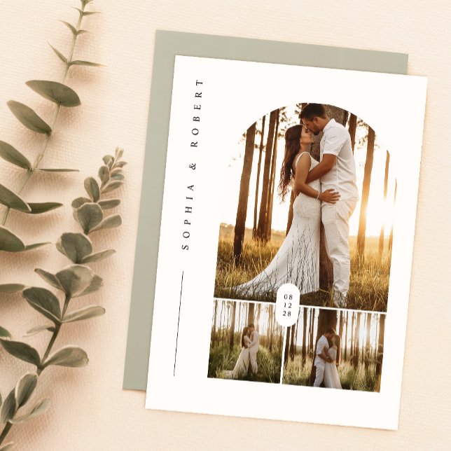 Boho Elegant Minimalist Photo Wedding Invitation (Creator Uploaded)