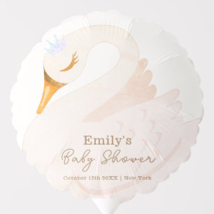 Boho Elegant Princess Swan Girl Baby Shower Balloon