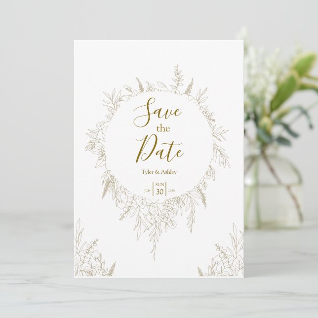Boho Elegant Romantic Rustic Floral Wedding  Invitation (Standing Front)