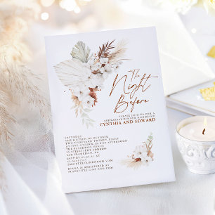 Boho Elegant Terracotta Floral Rehearsal Dinner Invitation