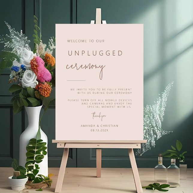 Boho Elegant Unplugged Ceremony Wedding Sign (Creator Uploaded)