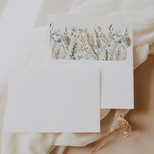 Boho Elegant Watercolor Flower Wedding 5x7   Envelope