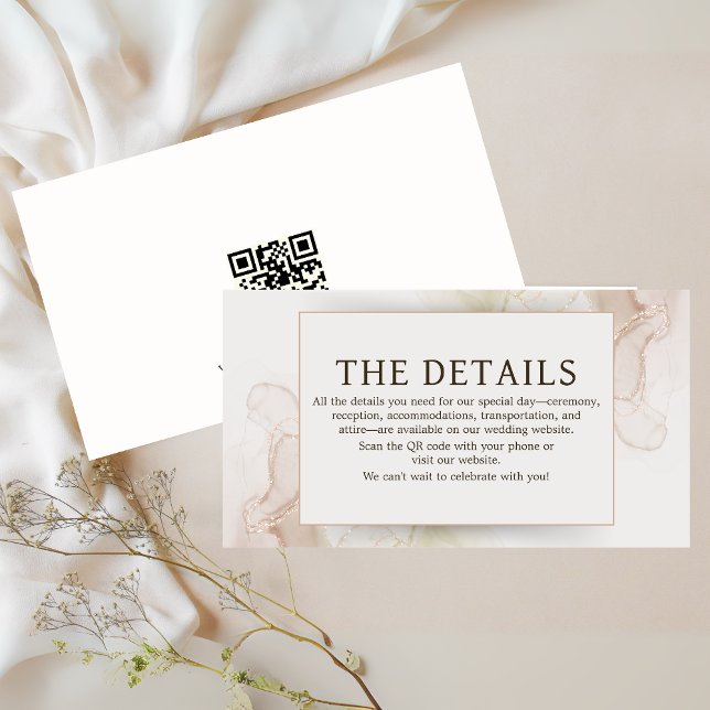Boho Elegant Wedding Details Enclosure Card (Modern Boho Elegant Wedding Details Card)