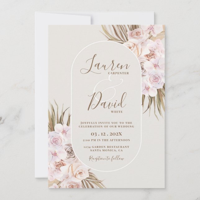 Boho Elegant Wedding Invitation (Front)