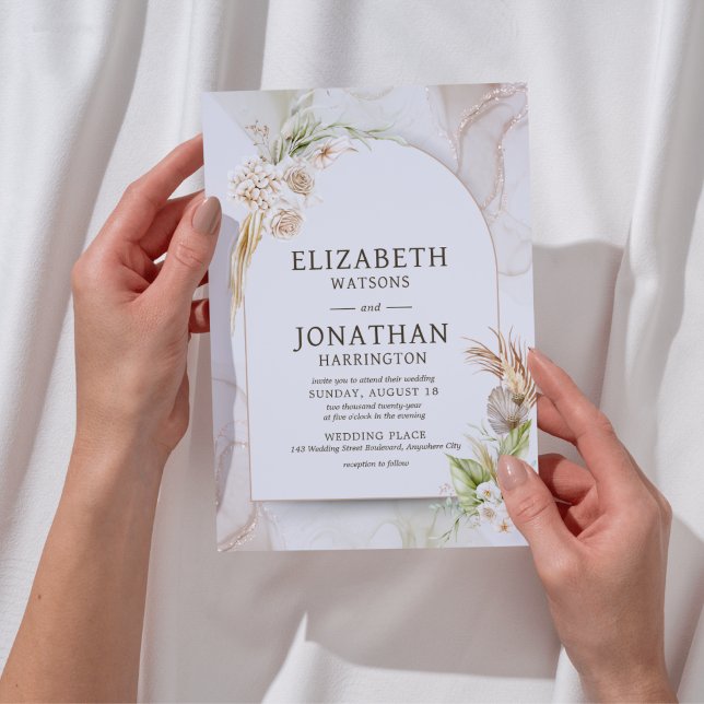 Boho Elegant Wedding Invitation (Modern Boho Elegant Wedding Invitation)