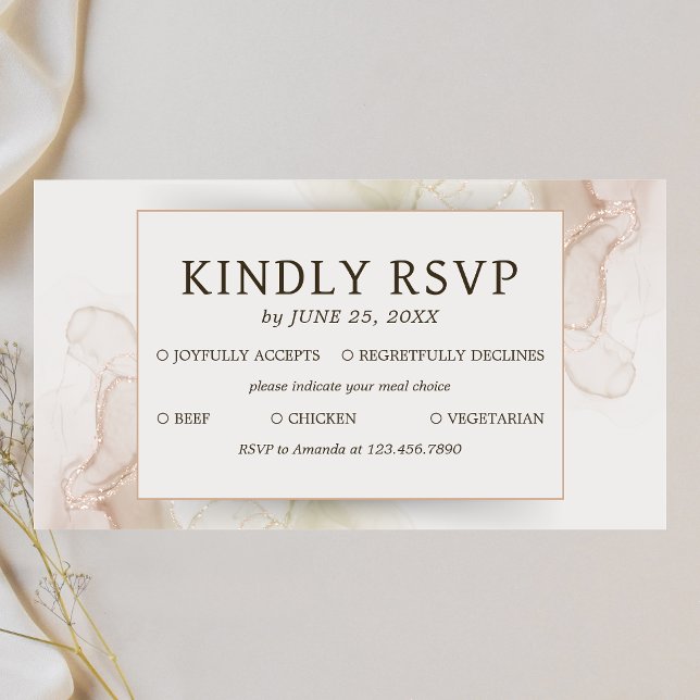 Boho Elegant Wedding RSVP  Enclosure Card (Modern Boho Elegant Wedding RSVP Card)