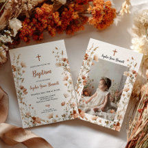 Boho elegant Wildflower Dusty Rose Photo Baptism