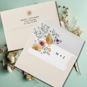 Boho Elegant Wildflower Wedding Envelope