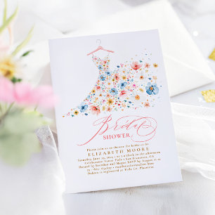 Boho Elegant Wildflower Whimsical Bridal Shower Invitation