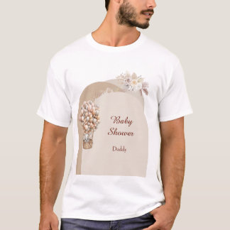 Boho Elephant Air Balloon Neutral Pampas  T-Shirt