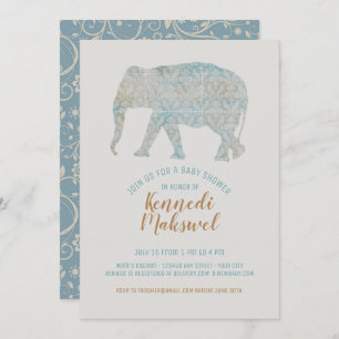 Boho Elephant Baby Shower Invitation