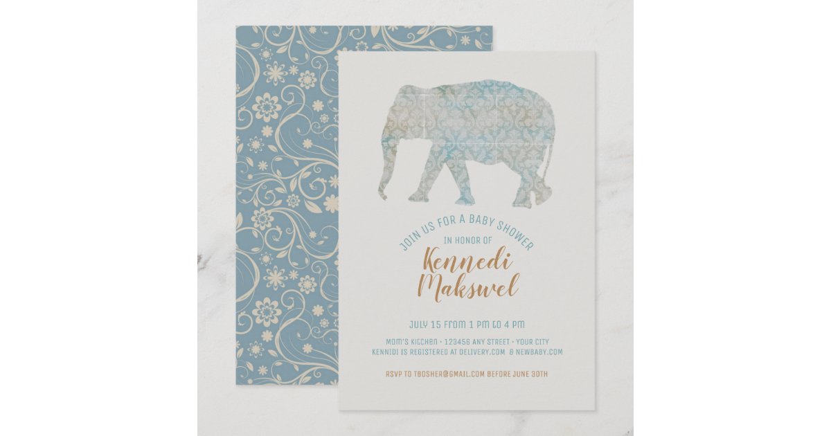 Boho Elephant Baby Shower Invitation Zazzle