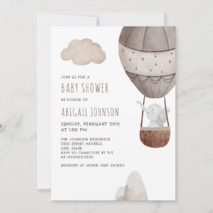 Boho Elephant Baby Shower Invitation