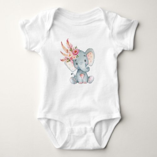 Boho Elephant Baby Tutu Romper 1st Birthday Outfit