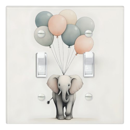 Boho Elephant Balloons Nursery Kids Room Light Swi Light Switch Cover