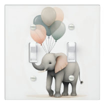 Boho Elephant Balloons Nursery Kids Room Light Switch Cover