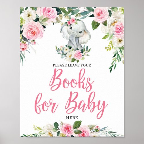 Boho elephant blush floral books for baby sign