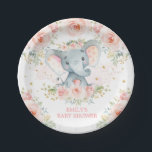 Boho Elephant Pink Floral Baby Girl Shower Favors Paper Plates<br><div class="desc">This dreamy design features illustration of an adorable baby elephant surrounded by gorgeous blush pink flowers and delicate watercolor greenery</div>