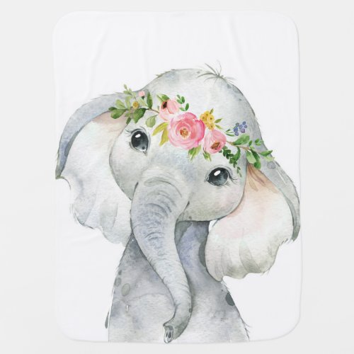 Boho Elephant Watercolor Baby Blanket Sheet Quilt