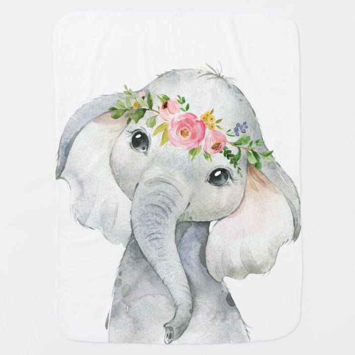 Boho Elephant Watercolor Baby Blanket Sheet Quilt Zazzle Com