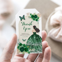 Boho Emerald Green Quinceañera Thank You