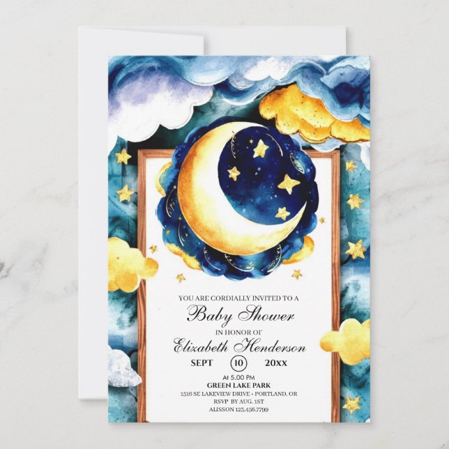 Boho Enchanted Celestial Baby Shower Invitation (Front)