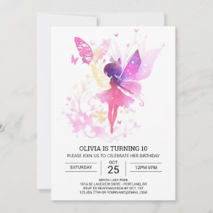 Boho Enchanted Fairy Birthday Celebration Invitation
