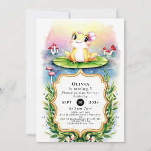 Boho Enchanted Frog Birthday Invitation